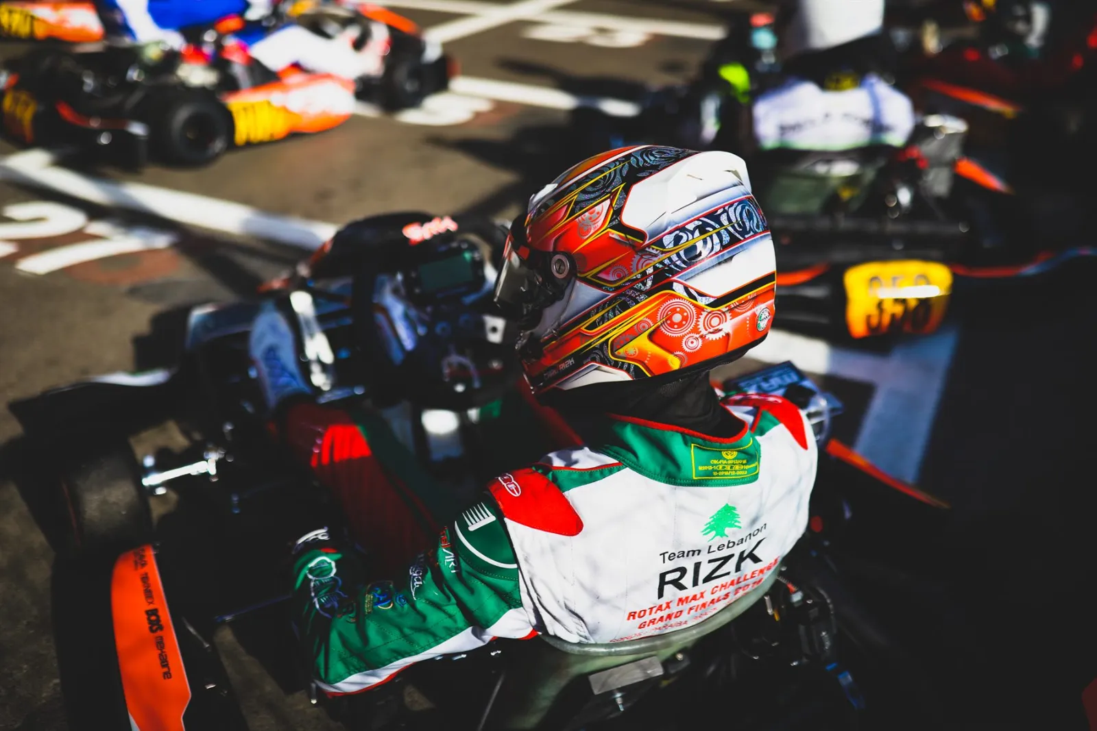 Carl Rizk on the grid at the Rotax Max Challenge Grand Finals 2019, Team Lebanon