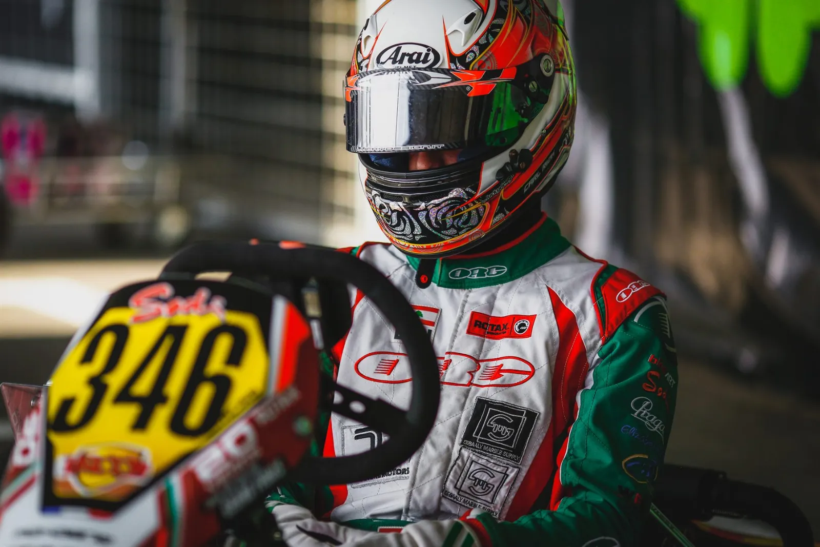 Carl Rizk in his kart at the Rotax Max Challenge Grand Finals 2019